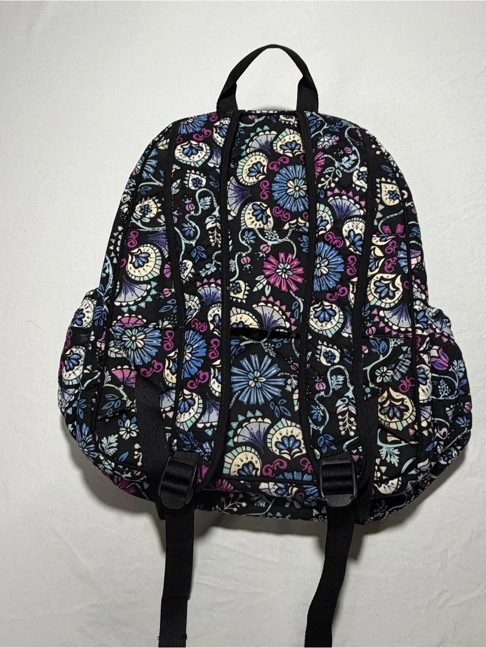 Vera Bradley Iconic Campus Backpack in the black floral Bramble pattern